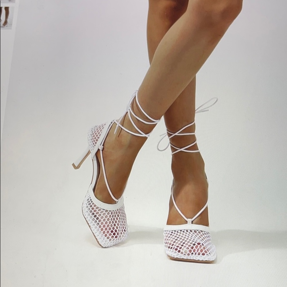Cape Robbin tie leg mesh sandals